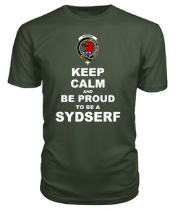 ScotsTee Shop Military Green Tartan T Shirts Scottish Sydserf Or Sideserf Clan Keep Calm and Be Proud To Be a Sydserf T Shirt