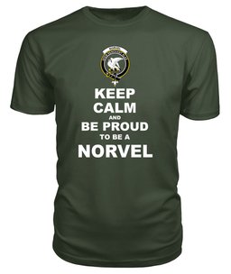 ScotsTee Shop Military Green Tartan T Shirts Scottish Norvel Or Norvill Clan Keep Calm and Be Proud To Be a Norvel T Shirt