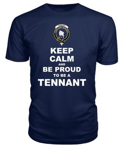 ScotsTee Shop Navy Tartan T Shirts Scottish Tennant Clan Keep Calm and Be Proud To Be a Tennant T Shirt