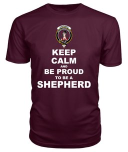 ScotsTee Shop Maroon Tartan T Shirts Scottish Shepherd Clan Keep Calm and Be Proud To Be a Shepherd T Shirt
