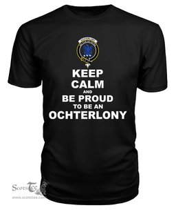 ScotsTee Shop Black Tartan T Shirts Scottish Ochterlony Clan Keep Calm and Be Proud To Be an Ochterlony T Shirt