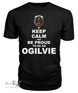 ScotsTee Shop Black Tartan T Shirts Scottish Ogilvie Clan Keep Calm and Be Proud To Be an Ogilvie T Shirt