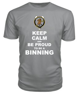 ScotsTee Shop Grey Tartan T Shirts Scottish Binning Of Wallingford Clan Keep Calm and Be Proud To Be a Binning Of Wallingford T Shirt