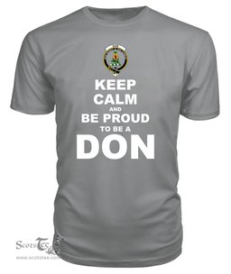 ScotsTee Shop Grey Tartan T Shirts Scottish Don Clan Keep Calm and Be Proud To Be a Don T Shirt