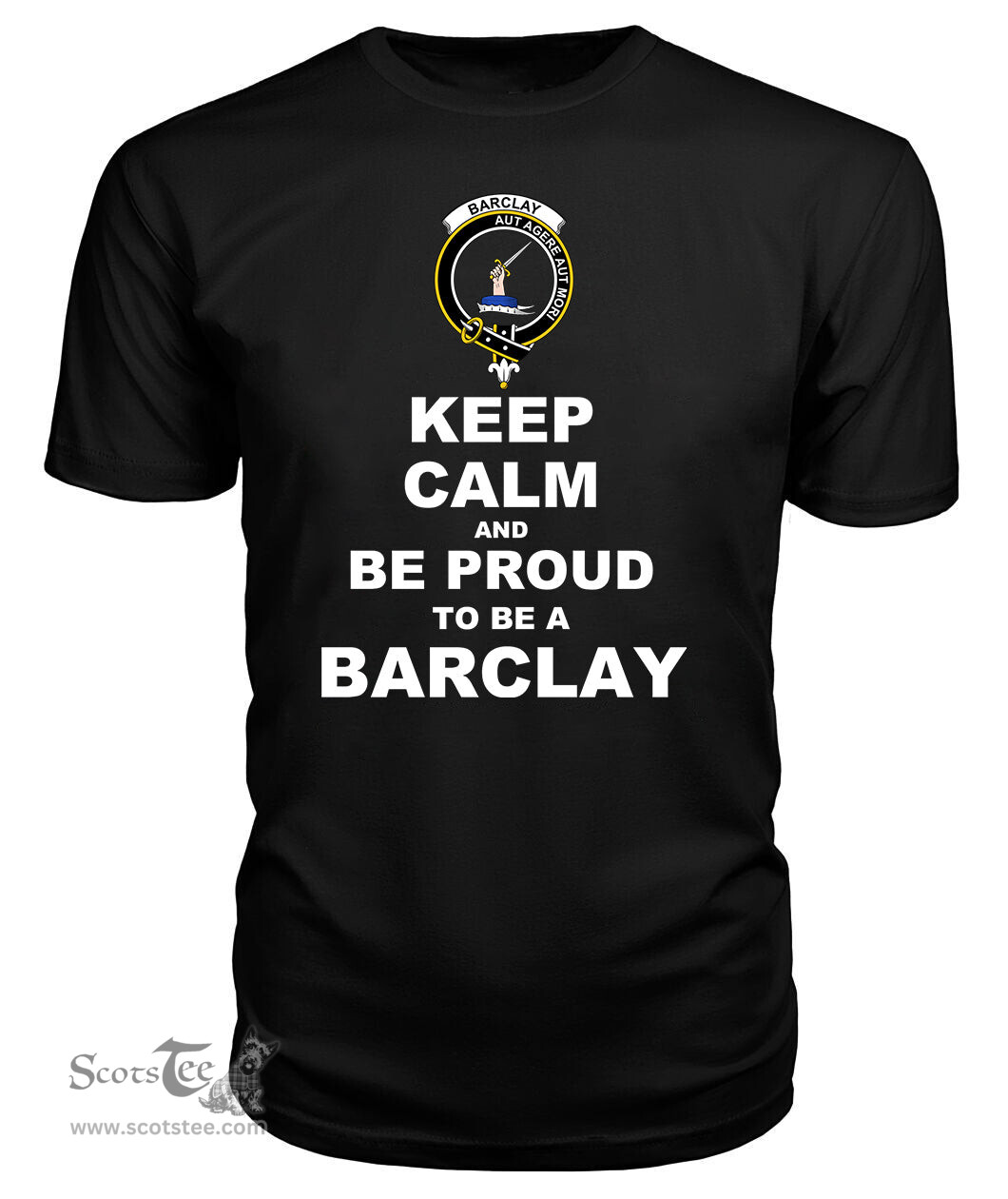 ScotsTee Shop Black Tartan T Shirts Scottish Barclay Clan Keep Calm and Be Proud To Be a Barclay T Shirt