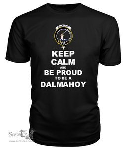 ScotsTee Shop Black Tartan T Shirts Scottish Dalmahoy Clan Keep Calm and Be Proud To Be a Dalmahoy T Shirt