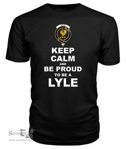 ScotsTee Shop Black Tartan T Shirts Scottish Lyle Clan Keep Calm and Be Proud To Be a Lyle T Shirt