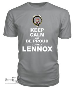 ScotsTee Shop Grey Tartan T Shirts Scottish Lennox Kincaid Clan Keep Calm and Be Proud To Be a Lennox Kincaid T Shirt