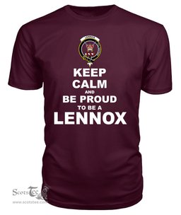 ScotsTee Shop Maroon Tartan T Shirts Scottish Lennox Kincaid Clan Keep Calm and Be Proud To Be a Lennox Kincaid T Shirt