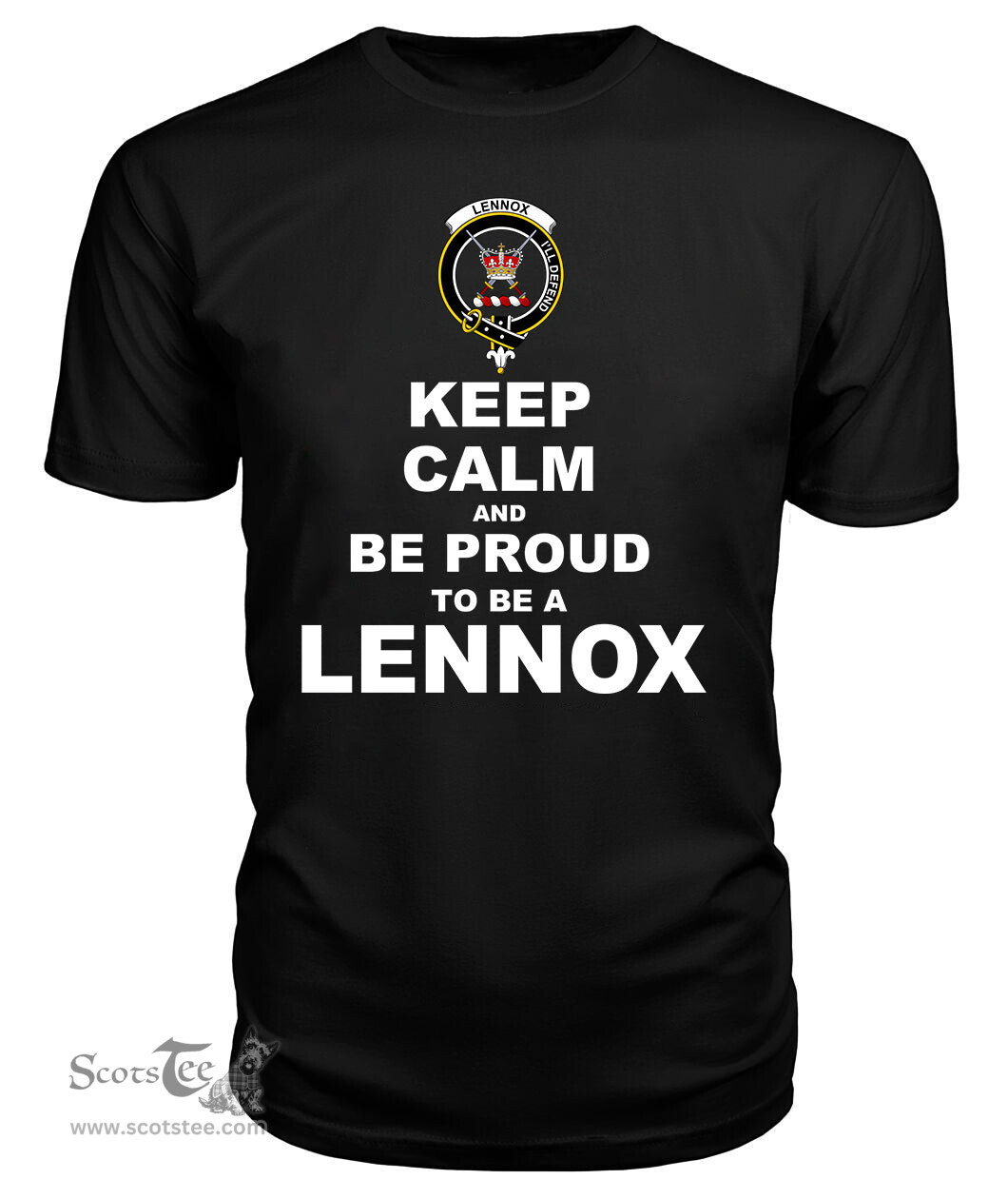 ScotsTee Shop Black Tartan T Shirts Scottish Lennox Kincaid Clan Keep Calm and Be Proud To Be a Lennox Kincaid T Shirt