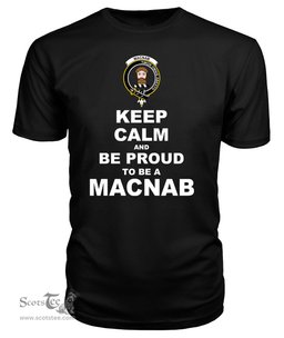 ScotsTee Shop Black Tartan T Shirts Scottish Macnab Clan Keep Calm and Be Proud To Be a Macnab T Shirt