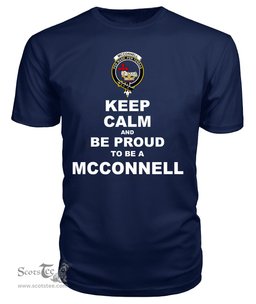 ScotsTee Shop Navy Tartan T Shirts Scottish Mcconnell Clan Keep Calm and Be Proud To Be a Mcconnell T Shirt