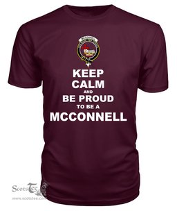 ScotsTee Shop Maroon Tartan T Shirts Scottish Mcconnell Clan Keep Calm and Be Proud To Be a Mcconnell T Shirt