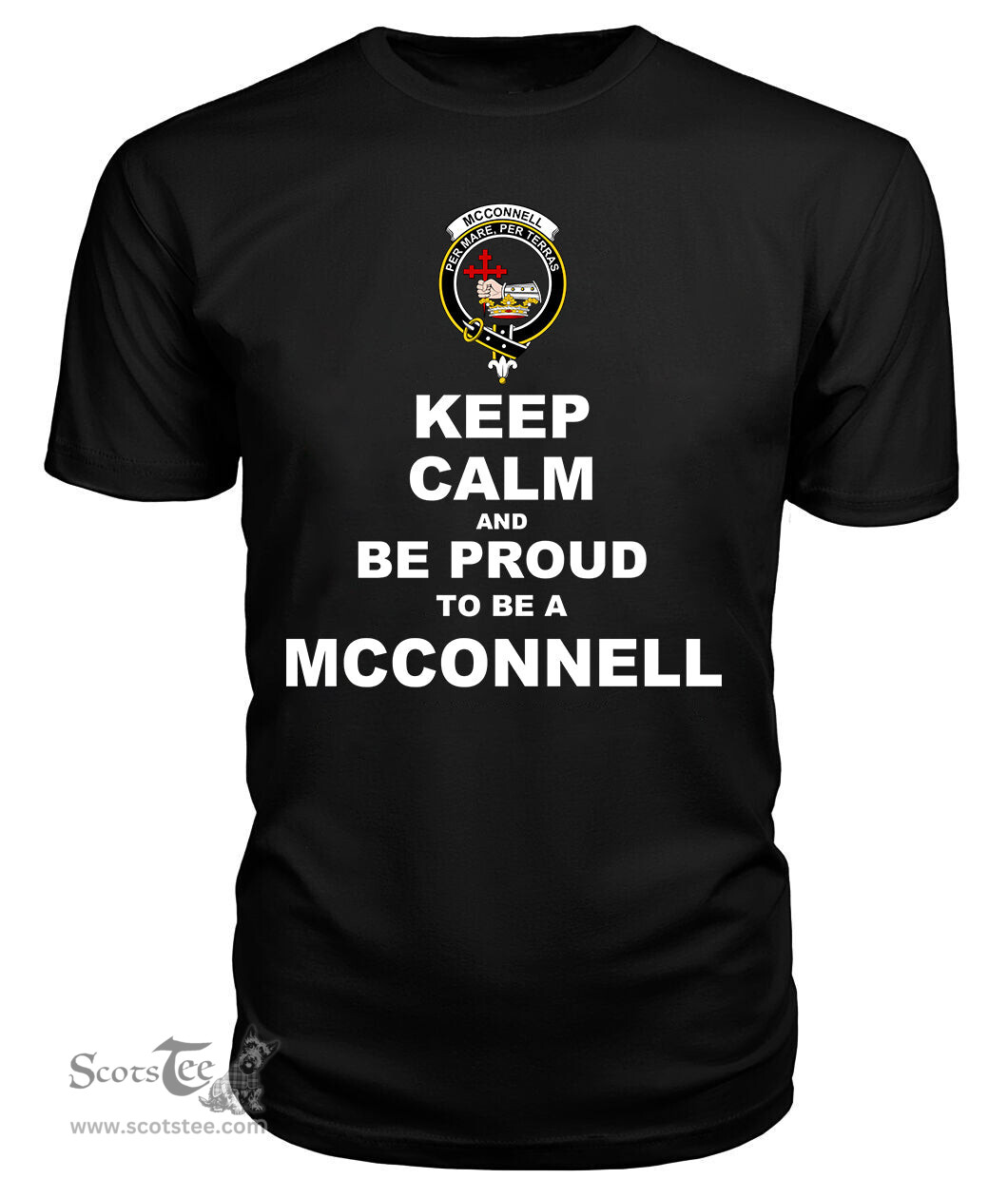 ScotsTee Shop Black Tartan T Shirts Scottish Mcconnell Clan Keep Calm and Be Proud To Be a Mcconnell T Shirt