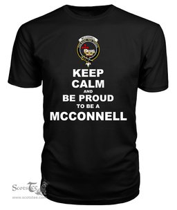 ScotsTee Shop Black Tartan T Shirts Scottish Mcconnell Clan Keep Calm and Be Proud To Be a Mcconnell T Shirt