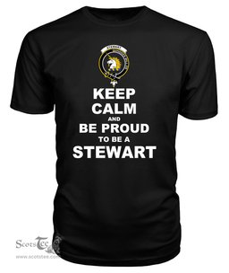 ScotsTee Shop Black Tartan T Shirts Scottish Stewart Of Appin Clan Keep Calm and Be Proud To Be a Stewart Of Appin T Shirt
