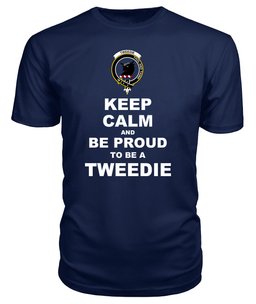 ScotsTee Shop Navy Tartan T Shirts Scottish Tweedie Clan Keep Calm and Be Proud To Be a Tweedie T Shirt