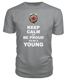 ScotsTee Shop Grey Tartan T Shirts Scottish Young Clan Keep Calm and Be Proud To Be a Young T Shirt