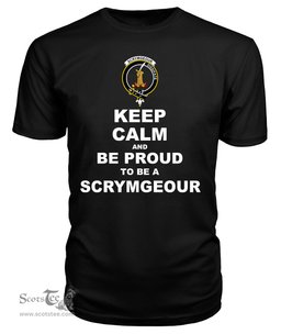 ScotsTee Shop Black Tartan T Shirts Scottish Scrymgeour Clan Keep Calm and Be Proud To Be a Scrymgeour T Shirt