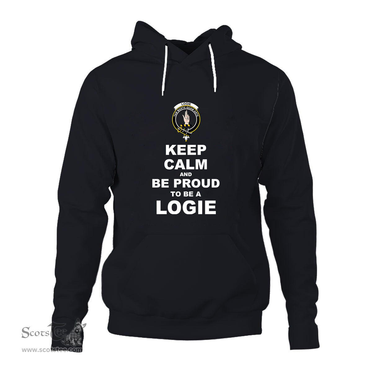ScotsTee Shop Scottish Logie Clan Keep Calm and Be Proud To Be a Logie Hoodie