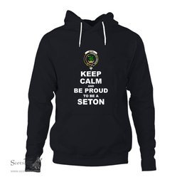 ScotsTee Shop Scottish Seton Clan Keep Calm and Be Proud To Be a Seton Hoodie