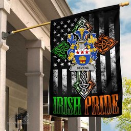 Irish Bevens Coat of Arms Irish Pride Garden Flag Irish American Flag ScotsTee Shop