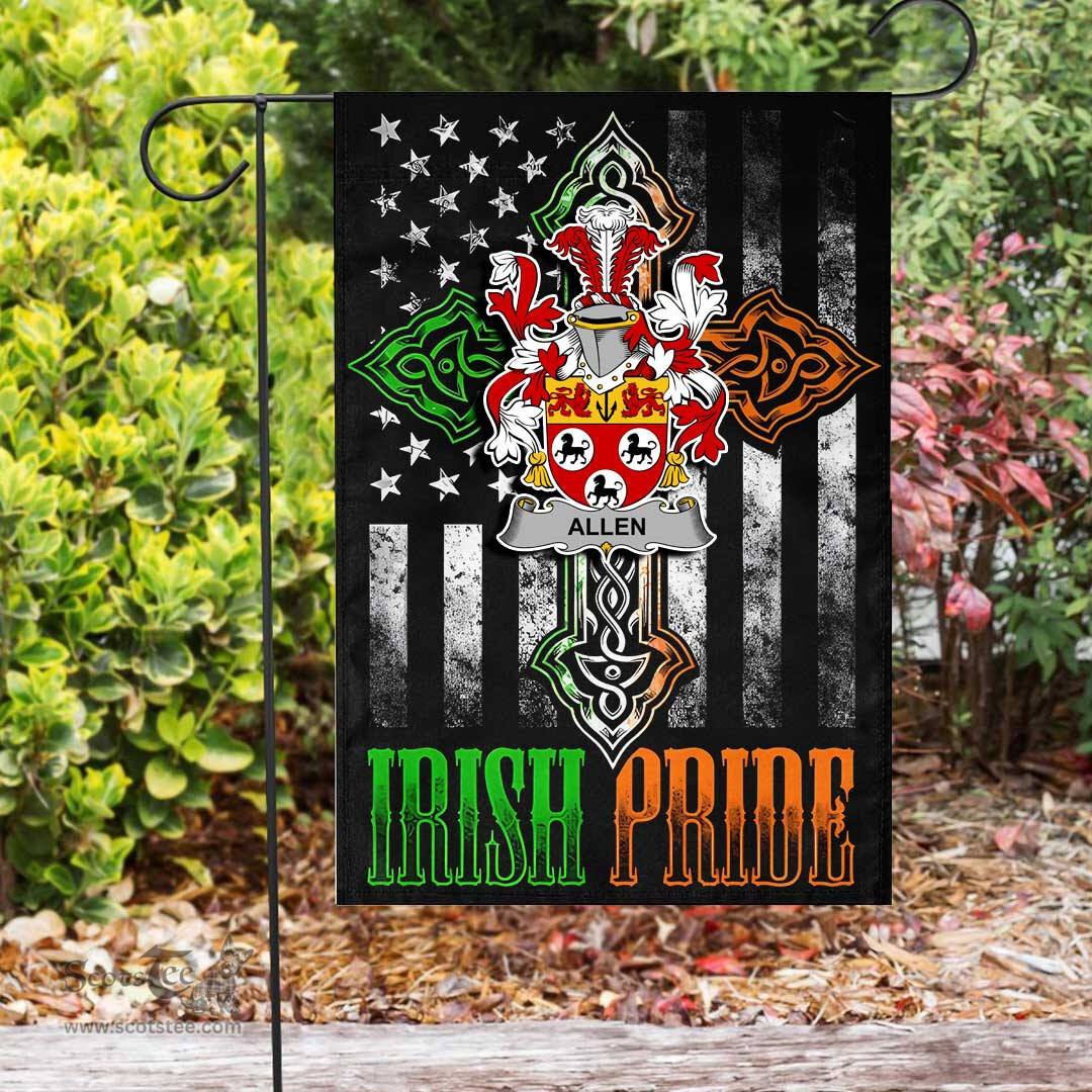 Irish Allen Coat of Arms Irish Pride Garden Flag Irish American Flag ScotsTee Shop