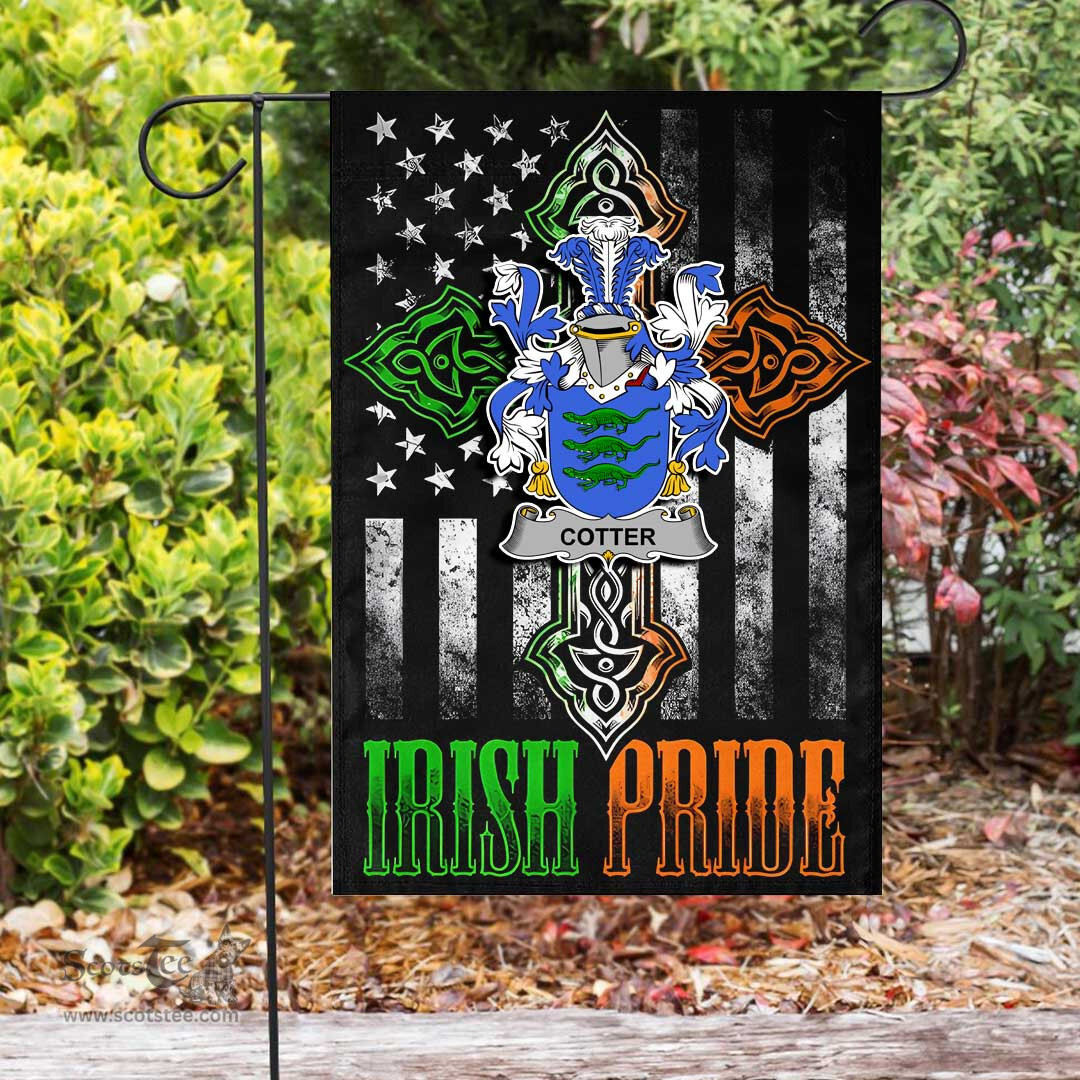 Irish Cotter-or-MacCotter Coat of Arms Irish Pride Garden Flag Irish American Flag ScotsTee Shop