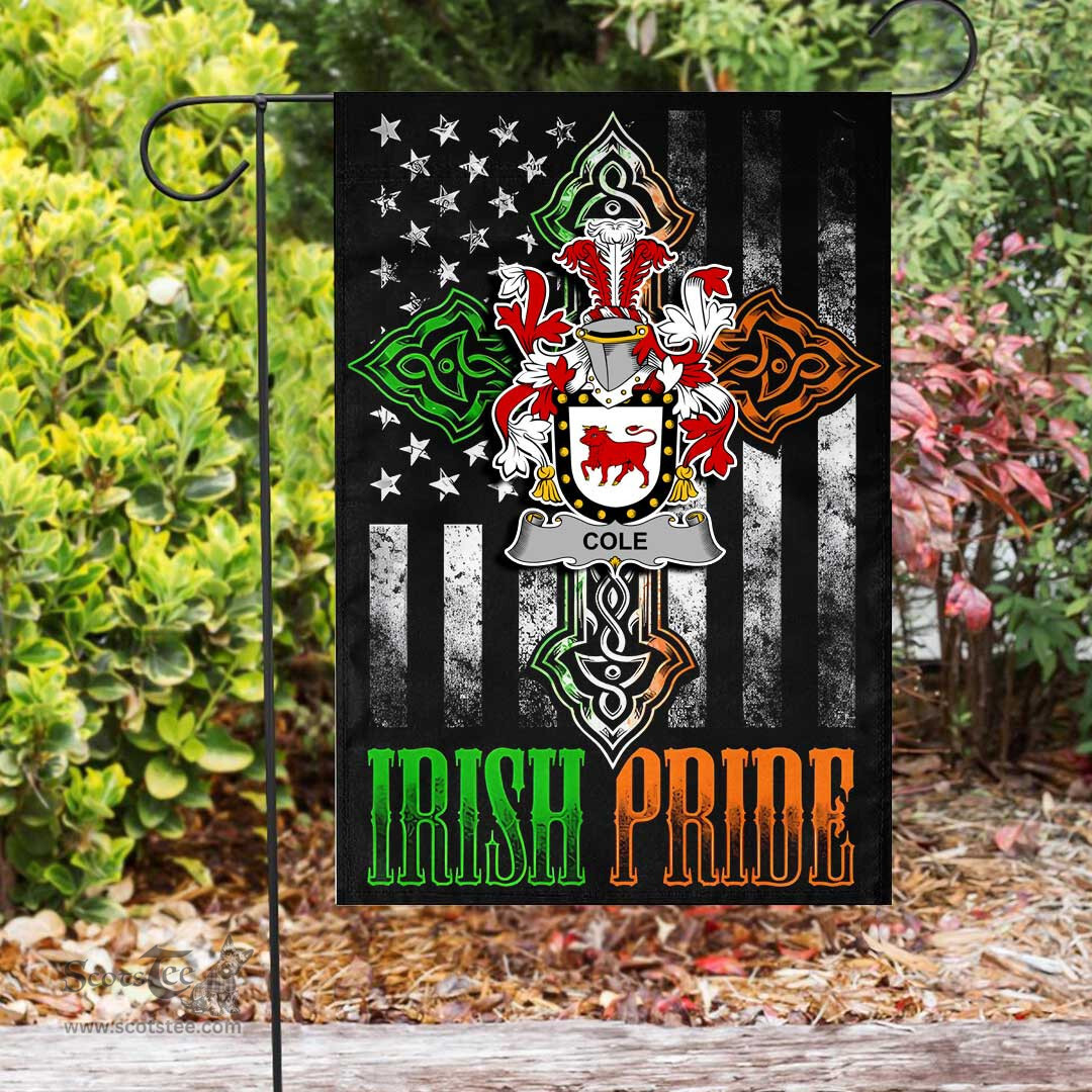 Irish Cole Coat of Arms Irish Pride Garden Flag Irish American Flag ScotsTee Shop