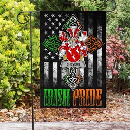 Irish Chevers Coat of Arms Irish Pride Garden Flag Irish American Flag ScotsTee Shop