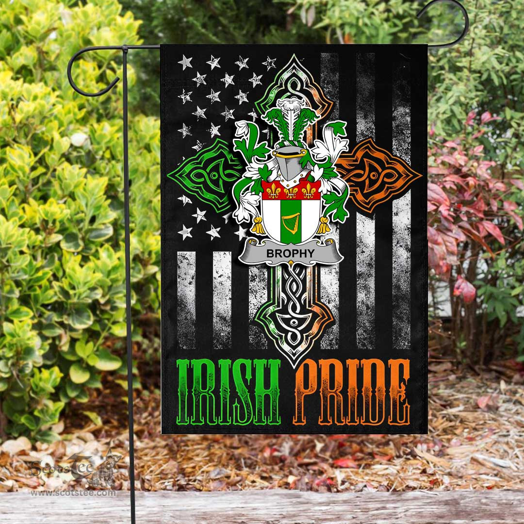 Irish Brophy-or-O-Brophy Coat of Arms Irish Pride Garden Flag Irish American Flag ScotsTee Shop