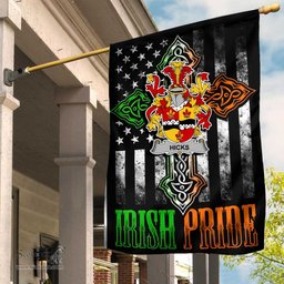Irish Hicks Coat of Arms Irish Pride Garden Flag Irish American Flag ScotsTee Shop