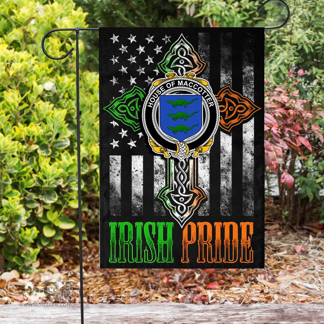 Irish House-of-MACCOTTER Coat of Arms Irish Pride Garden Flag Irish American Flag ScotsTee Shop