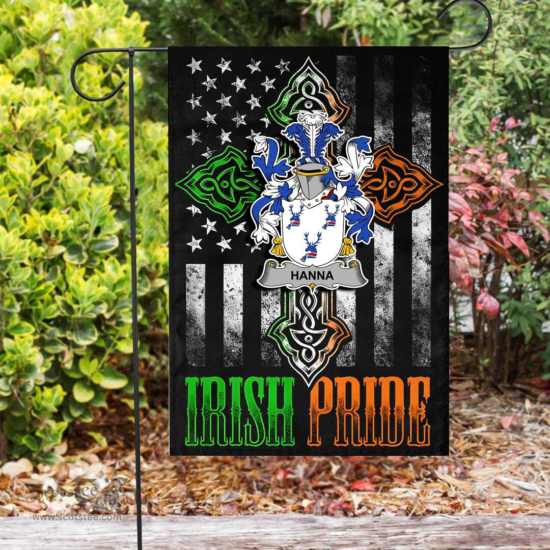Irish Hanna-or-O-Hanna Coat of Arms Irish Pride Garden Flag Irish American Flag ScotsTee Shop