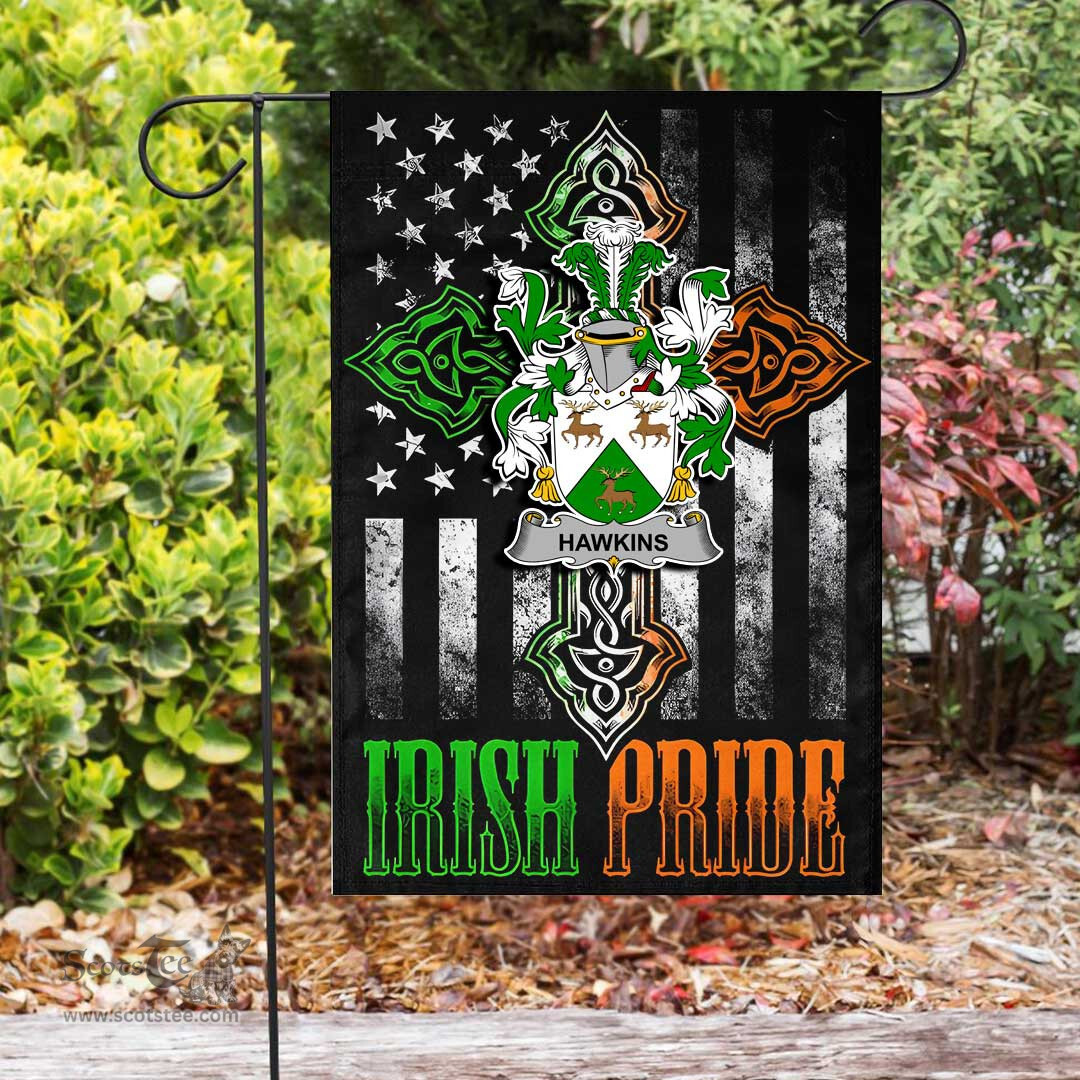 Irish Hawkins-or-Haughan Coat of Arms Irish Pride Garden Flag Irish American Flag ScotsTee Shop
