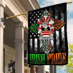 Irish Harrison Coat of Arms Irish Pride Garden Flag Irish American Flag ScotsTee Shop