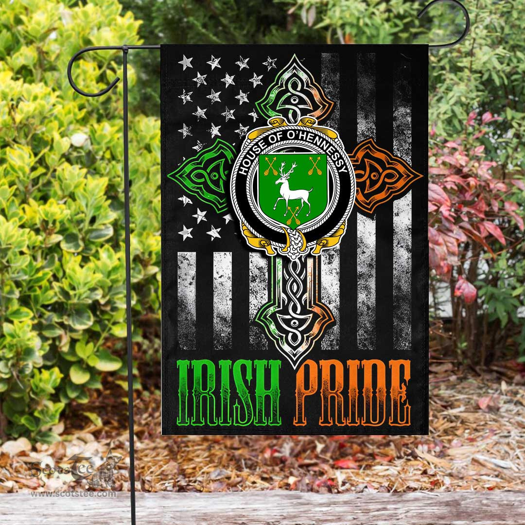 Irish House-of-O-HENNESSY Coat of Arms Irish Pride Garden Flag Irish American Flag ScotsTee Shop