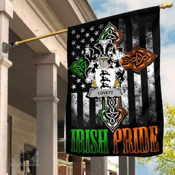 Irish Lovett Coat of Arms Irish Pride Garden Flag Irish American Flag ScotsTee Shop