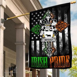 Irish Metcalf-or-Metcalfe Coat of Arms Irish Pride Garden Flag Irish American Flag ScotsTee Shop