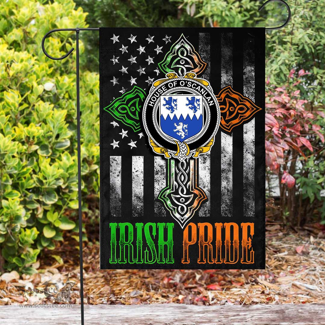 Irish House-of-O-SCANLAN-(Munster) Coat of Arms Irish Pride Garden Flag Irish American Flag ScotsTee Shop