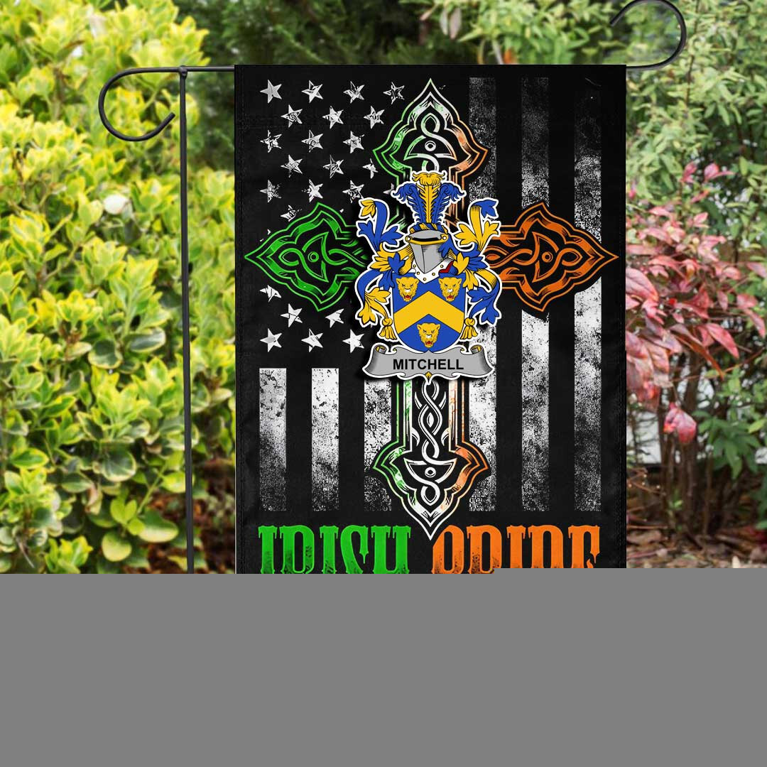 Irish Mitchell Coat of Arms Irish Pride Garden Flag Irish American Flag ScotsTee Shop