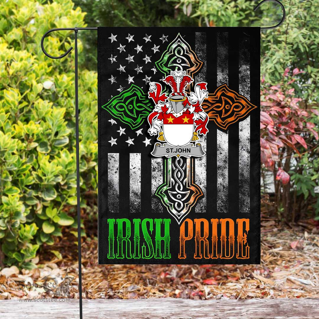 Irish St.John Coat of Arms Irish Pride Garden Flag Irish American Flag ScotsTee Shop