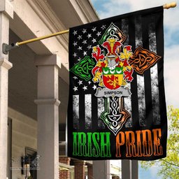 Irish Simpson Coat of Arms Irish Pride Garden Flag Irish American Flag ScotsTee Shop