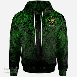 ScotsTee Shop Irish Ashmore Coat of Arms Family Crest Ireland Hoodie Green Celtic Dragon Hoodie