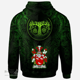 ScotsTee Shop Irish Ash Coat of Arms Family Crest Ireland Hoodie Green Celtic Dragon Hoodie