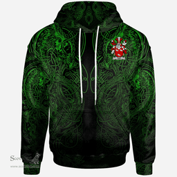 ScotsTee Shop Irish Ash Coat of Arms Family Crest Ireland Hoodie Green Celtic Dragon Hoodie