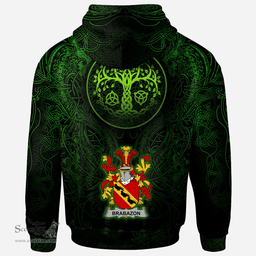 ScotsTee Shop Irish Brabazon Coat of Arms Family Crest Ireland Hoodie Green Celtic Dragon Hoodie