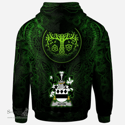 ScotsTee Shop Irish Aston Coat of Arms Family Crest Ireland Hoodie Green Celtic Dragon Hoodie