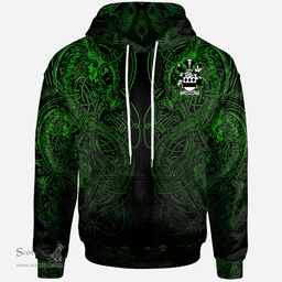 ScotsTee Shop Irish Aston Coat of Arms Family Crest Ireland Hoodie Green Celtic Dragon Hoodie