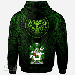 ScotsTee Shop Irish Crowe or McEnchroe Coat of Arms Family Crest Ireland Hoodie Green Celtic Dragon Hoodie